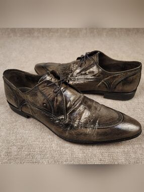 Mens Thompson Original Model Gray Dress Leather Shoes Size 11 US/44 EU ITALY